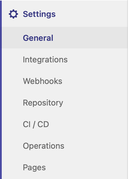 GitLab: Settings - General View